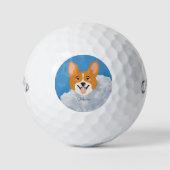 Shiba Inu met Sky Golf Balls Golfballen (Voorkant)