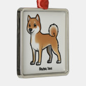 shiba inu metalen ornament (Rechts)