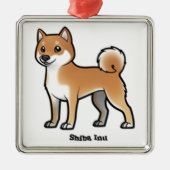 shiba inu metalen ornament (Voorkant)