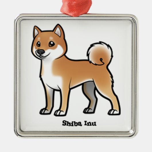 shiba inu metalen ornament (Voorkant)