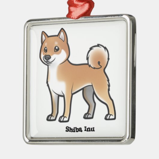 shiba inu metalen ornament (Links)