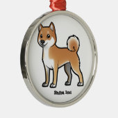 shiba inu metalen ornament (Rechts)