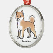 shiba inu metalen ornament (Links)