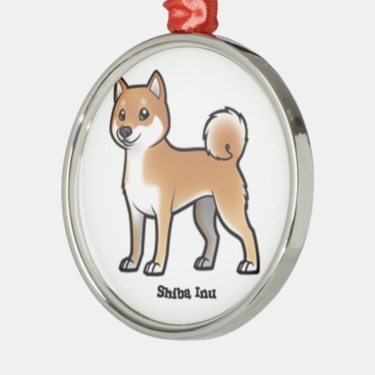 shiba inu metalen ornament (Links)