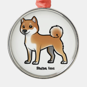 shiba inu metalen ornament