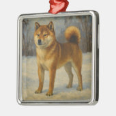 Shiba Inu Metalen Ornament (Links)