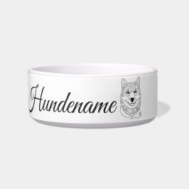 Shiba Inu Minimalist Line Art personalized bowl Voerbakje
