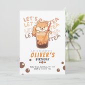Shiba Inu Modern verjaardagsfeest voor Kind Bedankkaart (Staand voorkant)