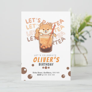 Shiba Inu Modern verjaardagsfeest voor Kind Bedankkaart