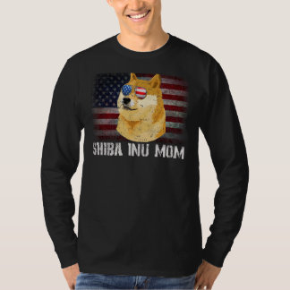 Shiba Inu Moeder Amerikaans Shiba Inu Hond US vlag T-shirt