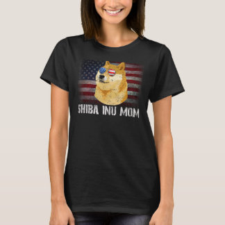 Shiba Inu Moeder Amerikaans Shiba Inu Hond US vlag T-shirt
