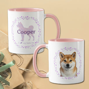 Shiba Inu mok – Gepersonaliseerd pastel lavendel c