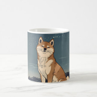 Shiba Inu Moonlight Coffee Mok – Ukiyo-e Stijl