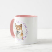 Shiba Inu Mug – Personalized Pastel Lavender Gift Mok (Voorkant links)