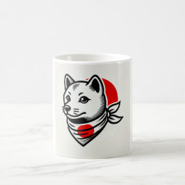 Shiba Inu Mug with Japanese Flag Scarf Koffiemok