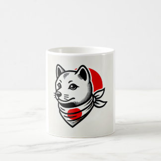 Shiba Inu Mug with Japanese Flag Scarf Koffiemok