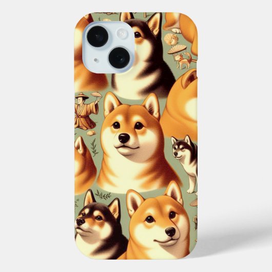  Shiba Inu naadloos patroon Case-Mate iPhone Case (Achterkant)