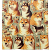  Shiba Inu naadloos patroon Douchegordijn (Voorkant)