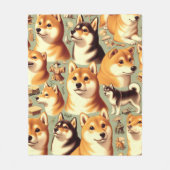  Shiba Inu naadloos patroon Fleece Deken (Voorkant)