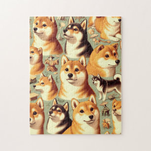  Shiba Inu naadloos patroon Legpuzzel