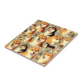  Shiba Inu naadloos patroon Tegeltje (Zijkant)