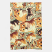 Shiba Inu naadloos patroon Theedoek (Verticaal)