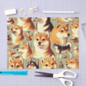  Shiba Inu naadloos patroon Tissuepapier (Craft)