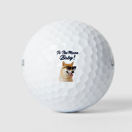 Shiba Inu naar de maan Cryptocurrency Coin SHIB Golfballen (Voorkant)