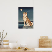 Shiba Inu Nachtelijke Hemel Poster (Keuken)