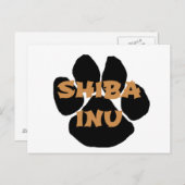 shiba inu name paw.png briefkaart (Voorkant / Achterkant)