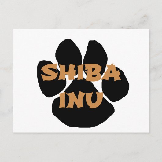 shiba inu name paw.png briefkaart (Voorkant)