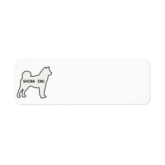 Shiba Inu name silhouette crème Etiket (Voorkant)