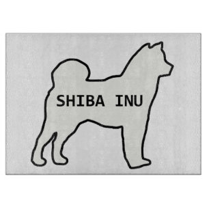 Shiba Inu name silhouette crème Snijplank
