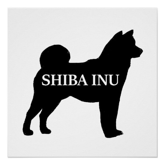 Shiba Inu name silo black Poster (Voorkant)