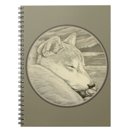 Shiba Inu Notitieboek Husky Art geeft Shiba Inu Bo (Voorkant)