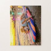 Shiba Inu ontspant op Sunset Surfboard Legpuzzel (Verticaal)