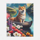 Shiba Inu op een peddel: Een Schilderachtig avontu Fleece Deken (Voorkant)