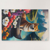Shiba Inu op een peddel: Een Schilderachtig avontu Legpuzzel (Horizontaal)