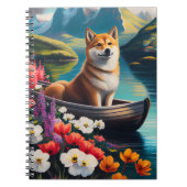 Shiba Inu op een peddel: Een Schilderachtig avontu Notitieboek (Voorkant)
