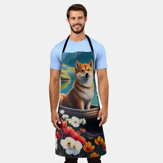 Shiba Inu op een peddel: Een Schilderachtig avontu Schort (Gedragen)