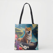 Shiba Inu op een peddel: Een Schilderachtig avontu Tote Bag (Voorkant)