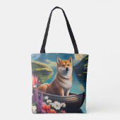 Shiba Inu op een peddel: Een Schilderachtig avontu Tote Bag (Achterkant)