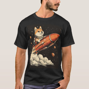 Shiba Inu op een raket T-shirt