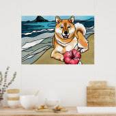 Shiba Inu op het Chinese Pet, Hawaii Poster (Keuken)