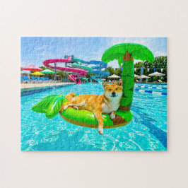 Shiba Inu op palm drijver Legpuzzel