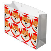 Shiba Inu Originele Grote Cadeaubag Groot Cadeauzakje (Achterkant Gekanteld)