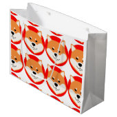 Shiba Inu Originele Grote Cadeaubag Groot Cadeauzakje (Voorkant Gekanteld)