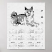 Shiba Inu Originele Schilderij 2 Agenda Poster 202 (Voorkant)