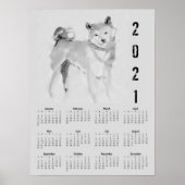 Shiba Inu Originele Schilderij 3 Kalender Poster 2 (Voorkant)
