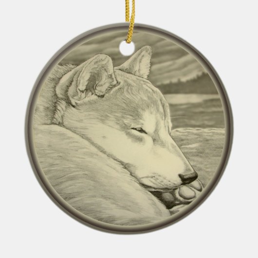 Shiba Inu Ornament Personalized Dog Art Decoration (Voorkant)